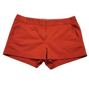 J.CREW Chino Shorts Broken In Orange 100% Cotton Size 10